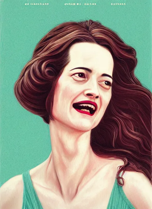 Image similar to twin peaks movie poster art, portrait of a very sweaty eva green with ecstatic face, from scene from twin peaks, clean, simple illustration, nostalgic, domestic, highly detailed, digital painting, artstation, concept art, smooth, sharp focus, illustration, artgerm, donato giancola, joseph christian leyendecker, wlop