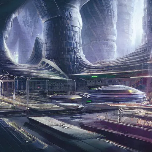 Prompt: An alien city, retrofuturism, concept art
