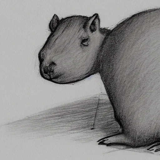 Image similar to court sketch of a capybara defending a parking ticket in a court room