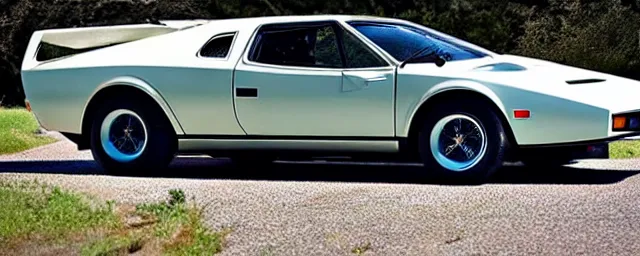 Image similar to a single 1 9 7 6 lotus esprit and 1 9 6 9 dodge charger hybrid, rocket engine in the back, dslr