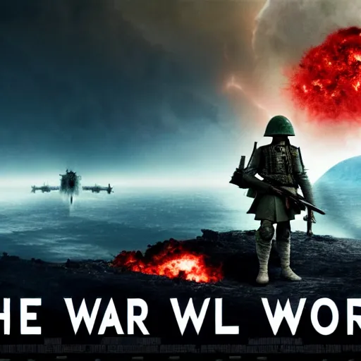 Prompt: the war destroyed the world, art for the film in color, art in 4 k