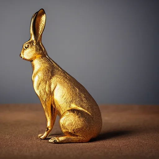 Prompt: the golden hare, by kit williams dramatic lighting, smooth, sharp focus, extremely detailed