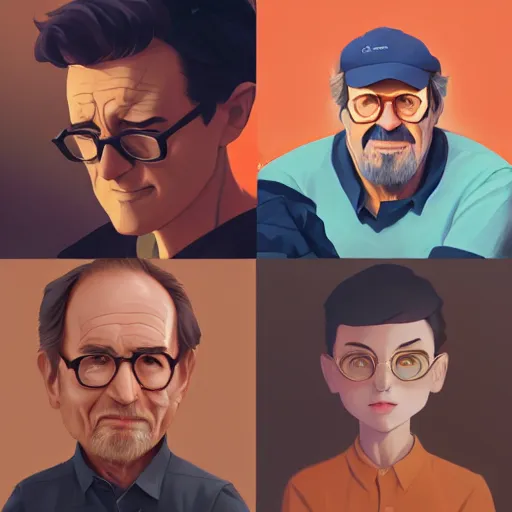 Image similar to face icon stylized minimalist steven spielberg, loftis, cory behance hd by jesper ejsing, by rhads, makoto shinkai and lois van baarle, ilya kuvshinov, rossdraws global illumination