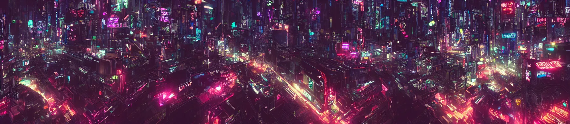 Prompt: A gigantic, sprawling cyberpunk megacity at night, neon lights everywhere, a few flying cars are visible, extremely detailed, Tokyo, night, unreal engine, octane render, ray tracing, realistic, highly detailed, cinematic, hyper realism, high detail, synthwave, concept art, award winning, anime