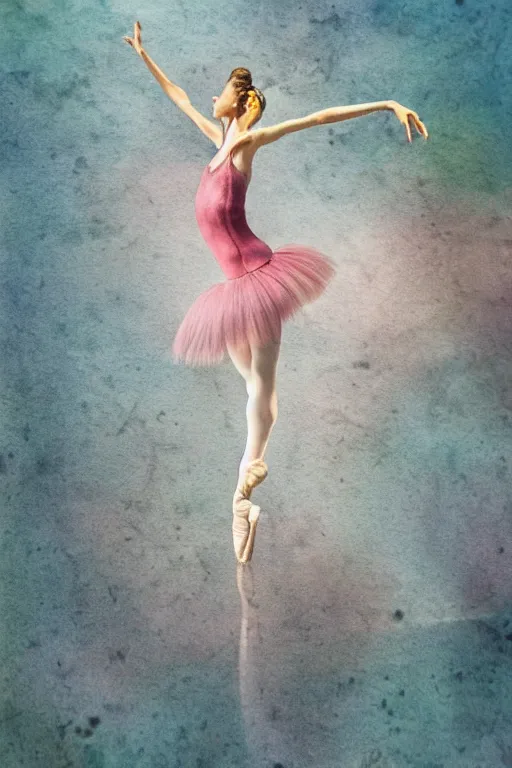 Image similar to ballerina alone at the bottom of the mariana trench by jaques cousteau, digital art, smooth, focus, highly detailed, hyper realistic, watercolor