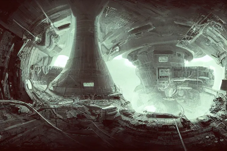 Prompt: nuclear reactor sinkhole, digital art, artstationhq