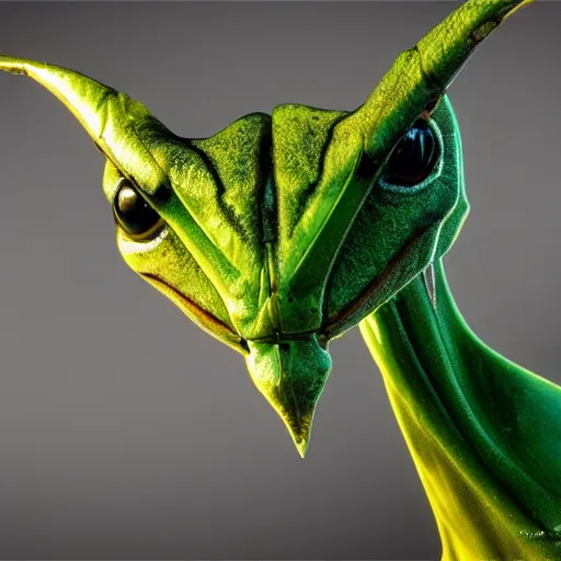 Prompt: stunning portrait of a green photorealistic mantis religiosa ; powerful front raptoriales ; hard predatory look ; d & d rogue ; flat triangle - shaped head with thin!! thread - like antennae ; concept art ; artstation ; 8 k ; wallpapers ; heavy contrast ; cinematic art ; cgsociety ; art by greg rutkowski