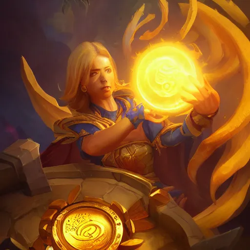 Prompt: thick golden coin spell, thick gold coin, floating golden coin, bright masterpiece artstation. 8 k, sharp high quality artwork in style of jose daniel cabrera pena and greg rutkowski, concept art by tooth wu, blizzard warcraft artwork, hearthstone card game artwork