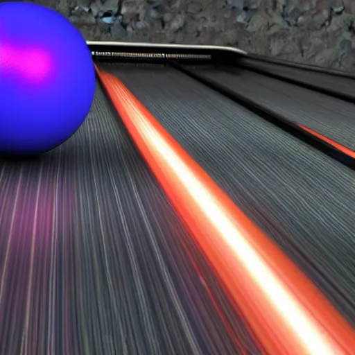 Prompt: A bowling ball falling through time and space, 8k , realistic