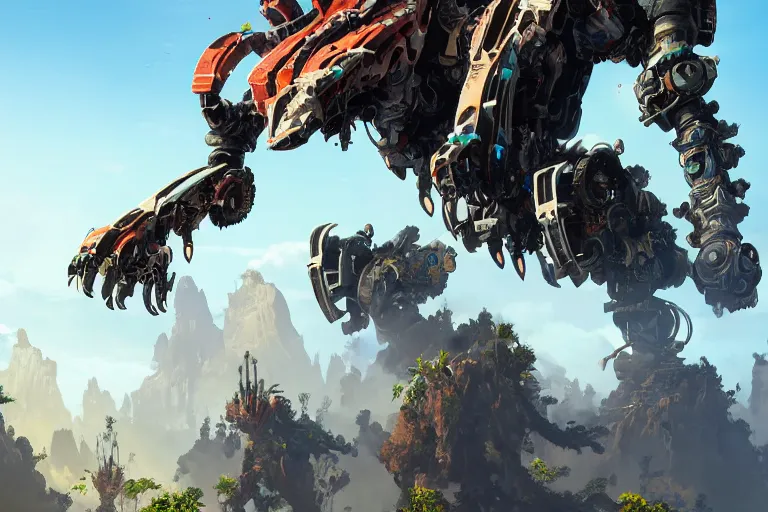 Image similar to bristleback machine mecha animal beast robot of horizon forbidden west horizon zero dawn bioluminiscence global illumination ray tracing hdr fanart arstation by sung choi and eric pfeiffer and gabriel garza and casper konefal