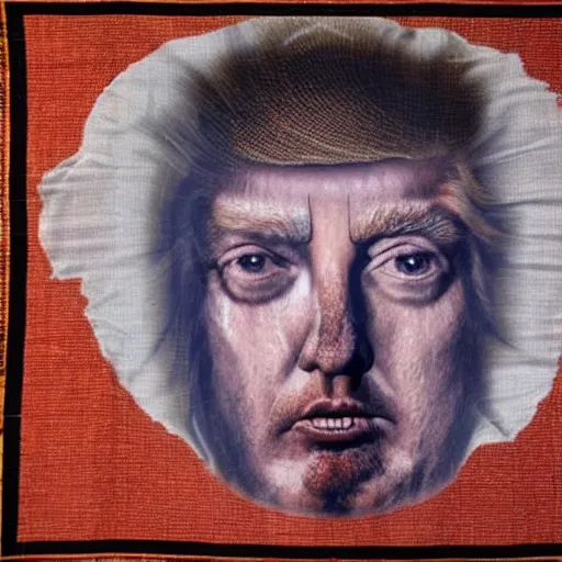 Image similar to Shroud of Turin with donald trump's face