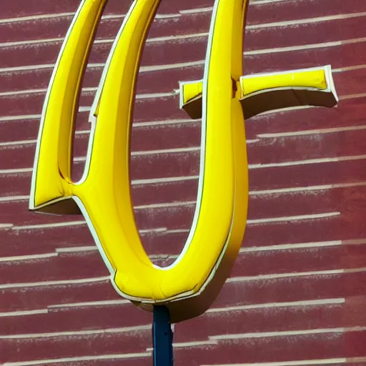 Prompt: mcdonald's sign, funny jumbled letters