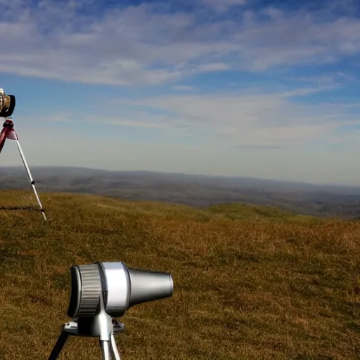 Prompt: i saw a man on a hill with a telescope