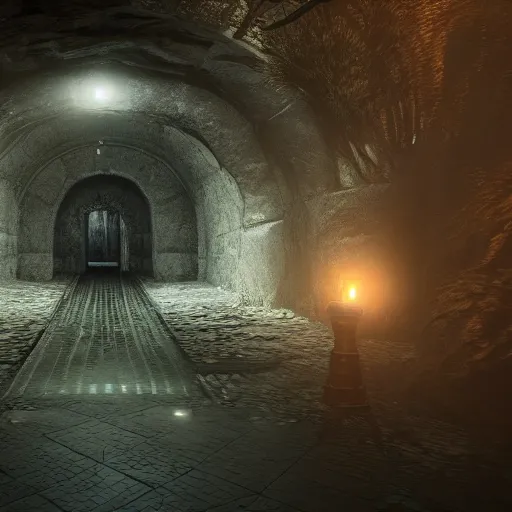 Image similar to photo darkness dark horror unreal engine highly detailed