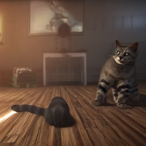 Image similar to cat exorcism session, unreal engine