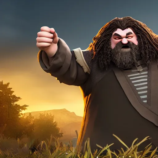 Prompt: hagrid, clash royal style characters, unreal engine 5, octane render, detailed, cinematografic, cinema 4 d