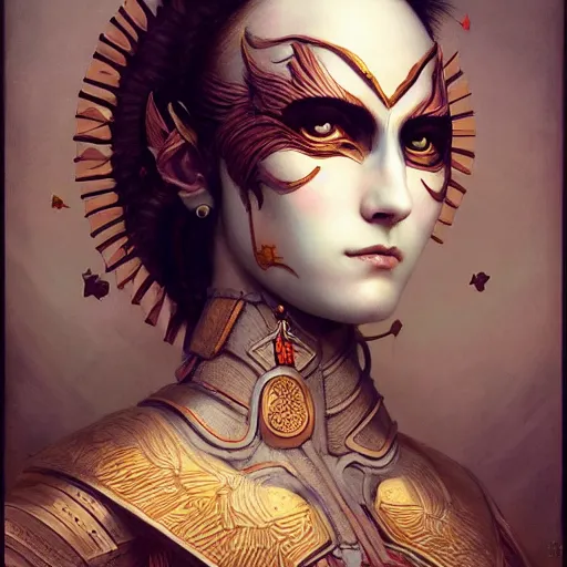 Image similar to soft painting portrait of a curiosities carnival gods, blessing, porcelain beautiful full armor, perfectly detailed, symmetrical accurate intricate sensual features, highly detailed, artstation, sharp focus, tom bagshaw esao andrews