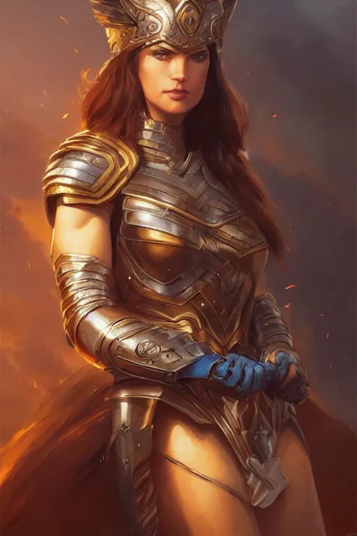 Image similar to amazon valkyrie athena, d & d, fantasy, portrait, highly detailed, headshot, digital painting, trending on artstation, concept art, sharp focus, illustration, art by artgerm and greg rutkowski and magali villeneuve