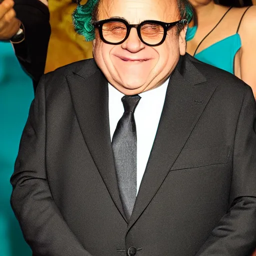 Prompt: danny devito dressed like miku hatsune