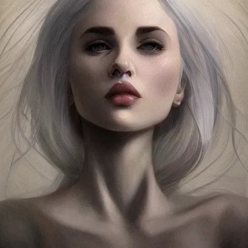 Image similar to a white hair girl, art by samdoesarts, highly detailed, digital painting, elegant, delicate, soft lines, feminine, concept art, smooth, sharp focus, illustration, pixiv art, cgsociety, art by artgerm and greg rutkowski and alphonse mucha, comic book, sketch, watercolor, trending on artstaion