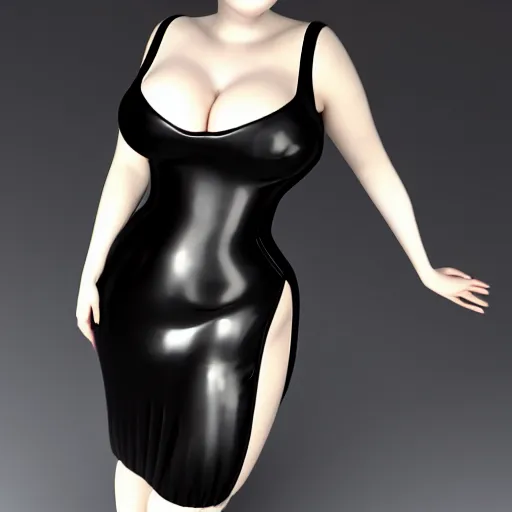 Prompt: a curvy feminine pale goth cutie in an elaborate black latex-leather pleated tube dress, with a thin waist, tube-top, cgsociety, photorealistic, sublime-comfy-elegant ambience, 16k, smooth, sharp focus, trending on ArtStation, volumetric lighting, fully clothed, worksafe