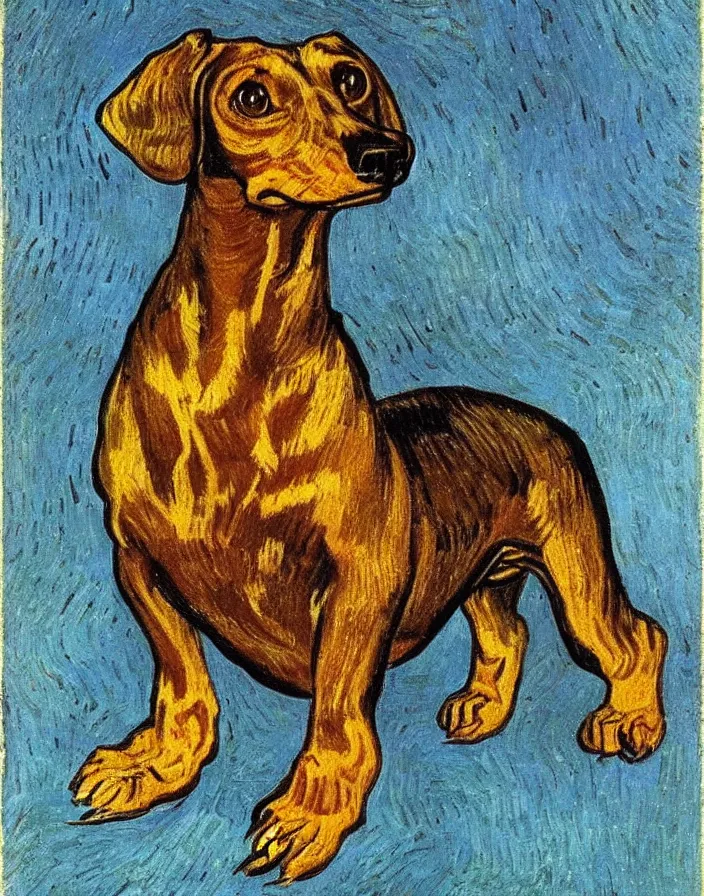 Image similar to Portrait of a dachshund, Vincent Van Gogh