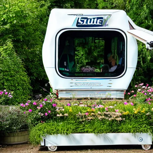 Image similar to shuttle in a garden