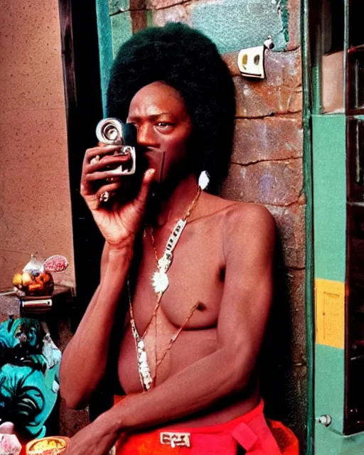 Prompt: Eccentrics of Harlem, c1970, photography by Annie Liebowitz and David LaChapelle