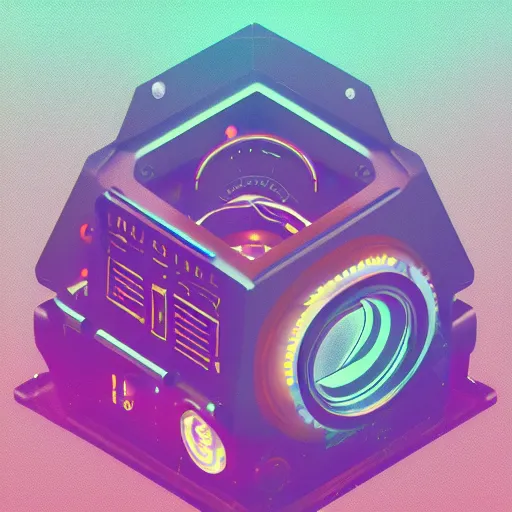 Prompt: vector logo of a machine dreaming, Beeple, Behance HD