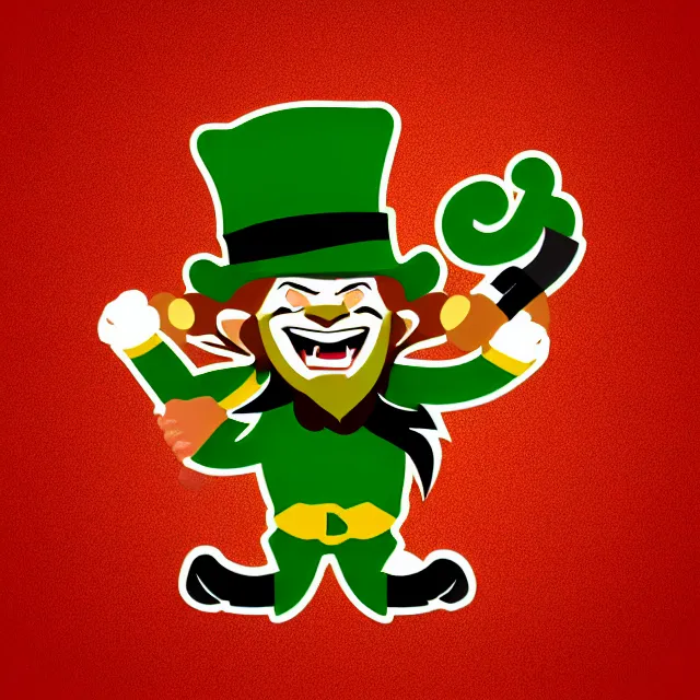 Image similar to raging leprechaun vector logo, professional sports style, flat colour, SVG, professional, sharp edges