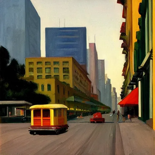 Prompt: São Paulo painted by Edward Hopper