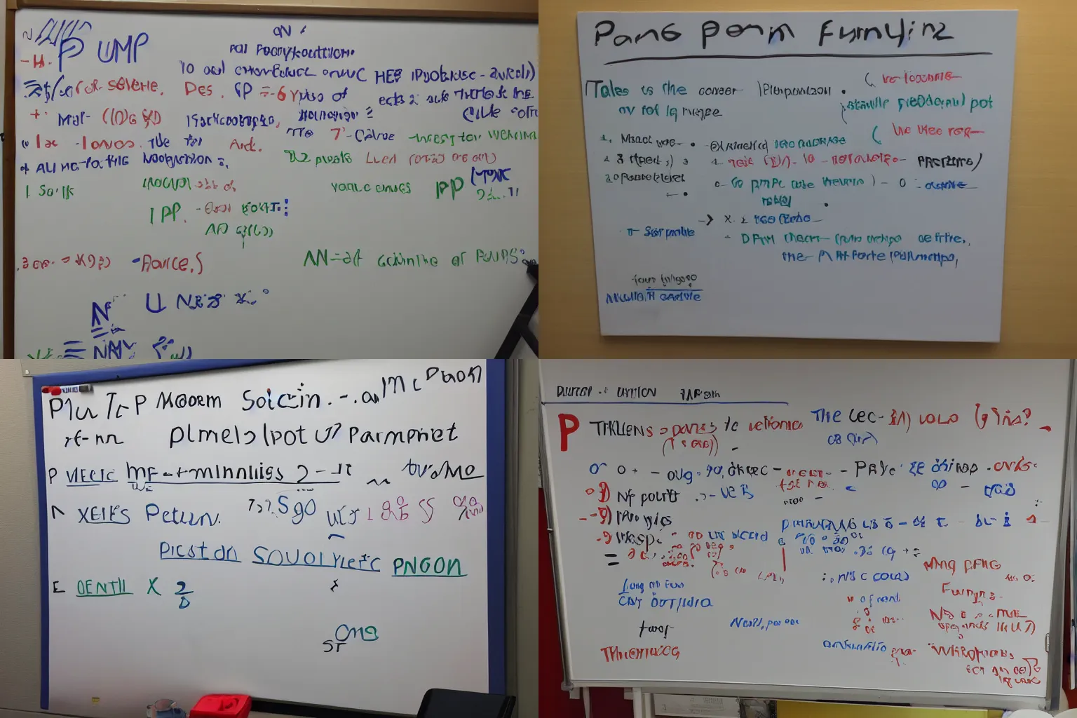 Prompt: the solution to the P=NP problem om a whiteboard