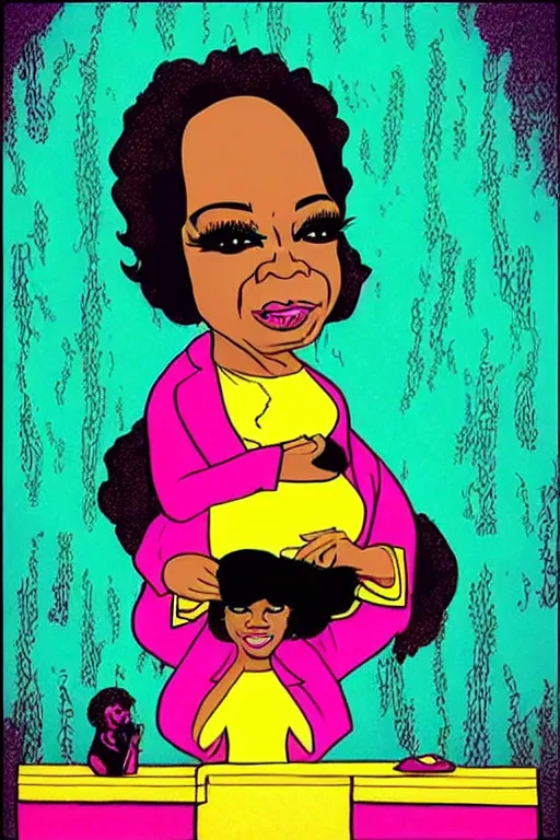 Prompt: “ oprah winfrey in the style of the art of hylics ”