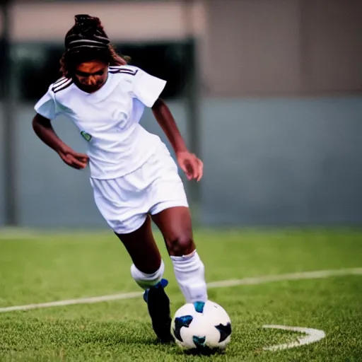 Prompt: brown skinned soccer player with face mask