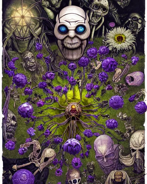 Prompt: the platonic ideal of flowers, rotting, insects and praying of cletus kasady carnage thanos dementor doctor manhattan chtulu mandelbulb mandala spirited away bioshock davinci the witcher, d & d, fantasy, ego death, decay, dmt, psilocybin, art by anders zorn and giuseppe arcimboldo