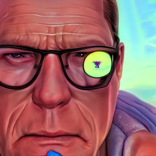 Image similar to photorealistic hank hill. hyperdetailed photorealism, 1 0 8 megapixels, amazing depth, glowing rich colors, powerful imagery, psychedelic overtones, 3 d finalrender, 3 d shading, cinematic lighting, artstation concept art