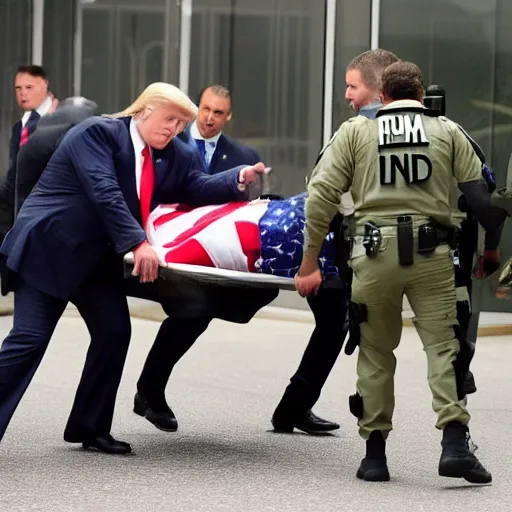 Image similar to photography of FBI agents taking Donald trump into custody