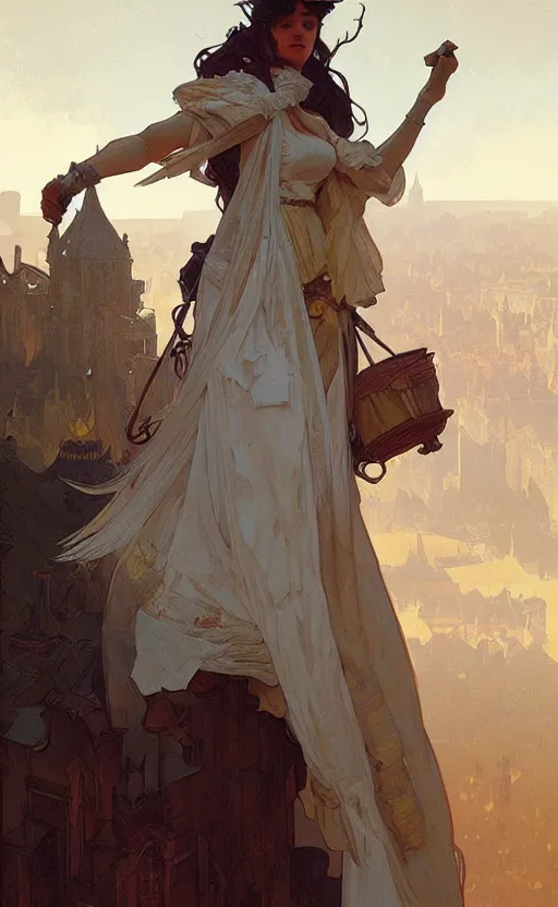 Prompt: a personification of the country france, highly detailed, digital painting, artstation, concept art, sharp focus, illustration, art by greg rutkowski and alphonse mucha