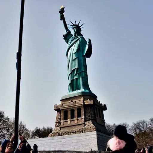 Image similar to Obama as the Statue of Liberty