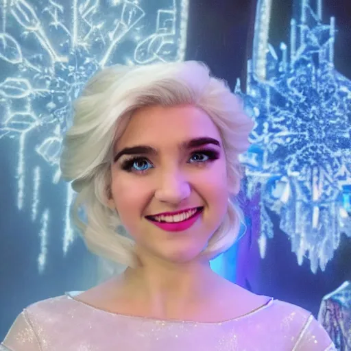 Image similar to Mikhaila Peterson as elsa in live action disney frozen, 8k resolution, full HD, cinematic lighting, award winning, anatomically correct