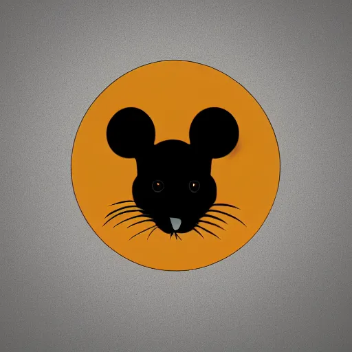 Image similar to circular logo of a muad'dib mouse from dune in minimalist style