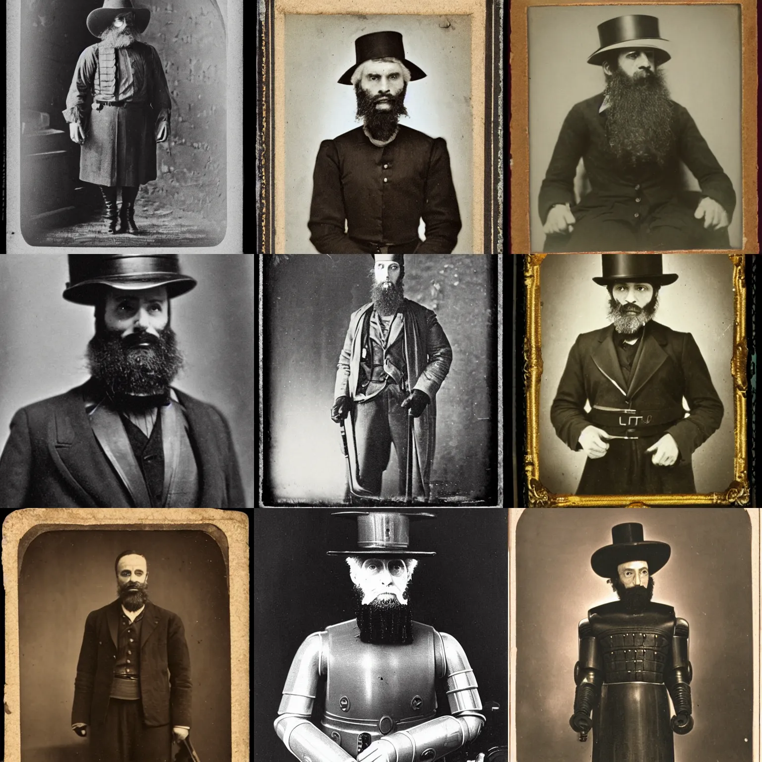 Prompt: robocop as a rabbi, lithuanian, 1 8 7 0, photograph