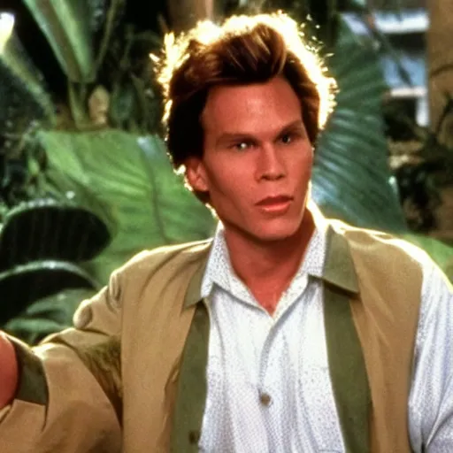 Image similar to Live Action Still of Jerma985 in Ace Ventura: Pet Detective, real life, hyperrealistic, ultra realistic, realistic, highly detailed, epic, HD quality, 8k resolution, body and headshot, film still