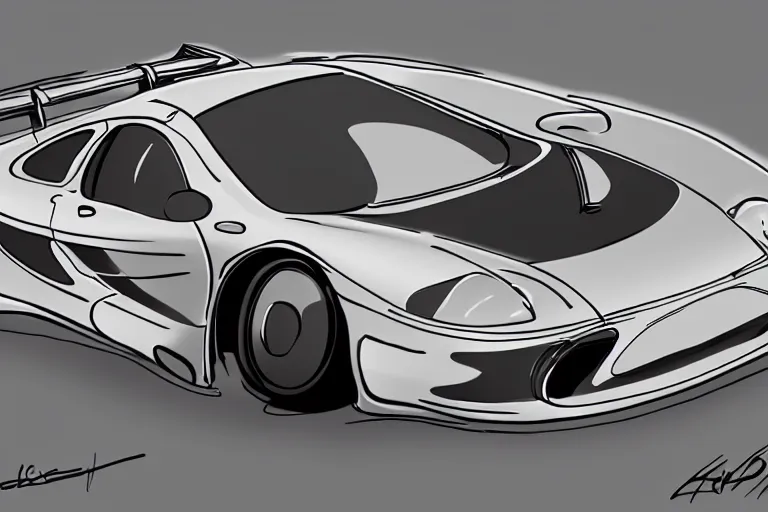 Image similar to cute cartoon baby McLaren F1, 8k,