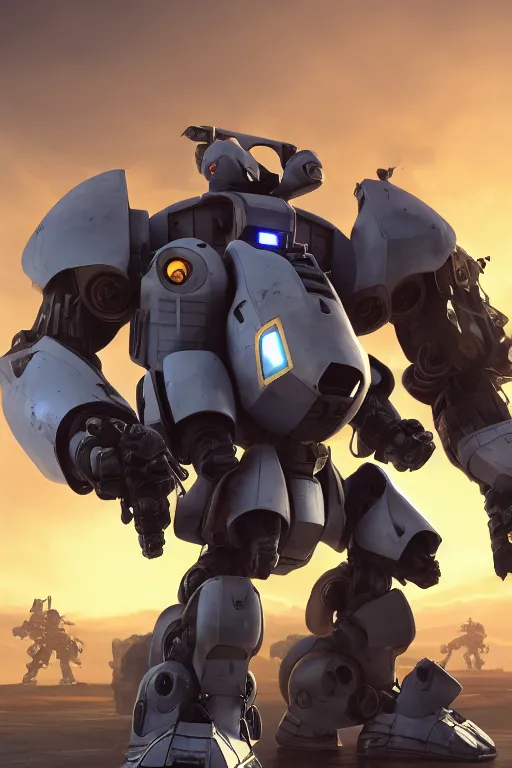 Image similar to mechwarrior 5 : mercenaries mech megaman transformer robot boss tank engine game octane render, 4 k, hd 2 0 2 2 3 d cgi rtx hdr style chrome reflexion glow fanart, global illumination ray tracing hdr fanart arstation by ian pesty by jesper ejsing pixar and disney unreal zbrush central hardmesh