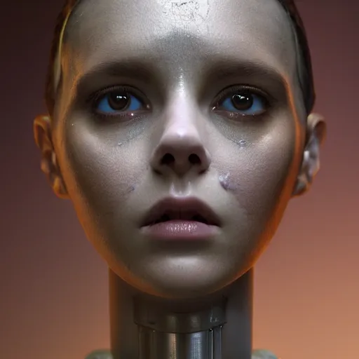 Prompt: Portrait of the most advanced female humanoid robot, intricate, headshot, sharp focus, cinematic lighting, octane render, 8k, 4k, hdr, very realistic, highly detailed, photorealistic, artistic photography, chiaroscuro, by David Cronenberg, Raphael, Carvaggio