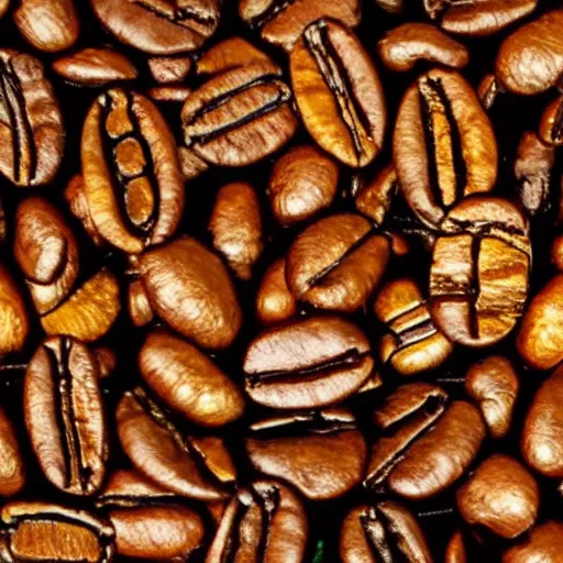 Prompt: cheesy pop art of coffee beans, extreme detail