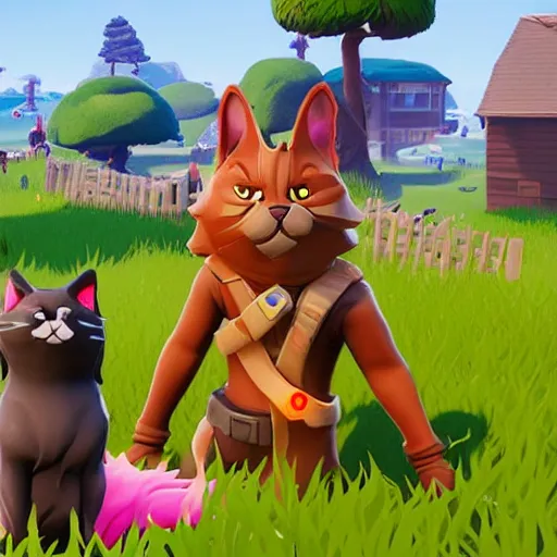 Image similar to a cat in Fortnite creative