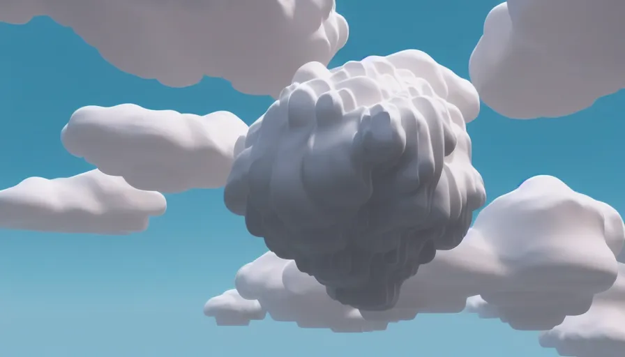 Prompt: Voxel!! Rendering of Volumetric Cloud, High Quality, Hyperrealistic Rendering, Octane, Redshift, Smooth Gradients