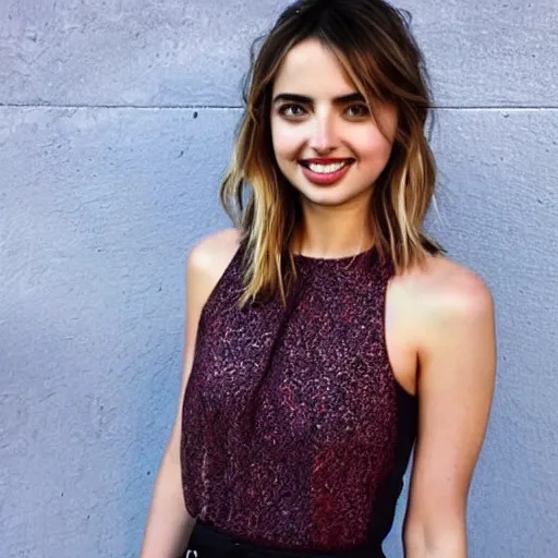 Prompt: ana de armas real instagram photo, flirty, smiling, eye contact, perfect face, perfect body, hyperrealistic